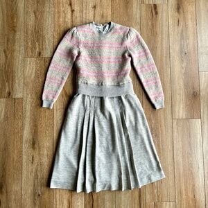 Rare Vintage Ciao Petites 100% Pure New Wool Pastel Women’s Sweater Dress Size 6